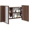LED kúpeľňová zrkadlová skrinka hnedý dub 80x12x45 cm akryl-ForU-834953 LED kúpeľňová zrkadlová skrinka hnedý dub 80x12x45 cm akryl-ForU-834953