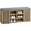 KESPER Botník s podsedákom 103 × 29,5 × 48 cm, dekor dub / sivý KESPER 15947 KESPER Botník s podsedákom 103 × 29,5 × 48 cm, dekor dub / sivý KESPER 15947