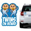 nálepka na auto - TWINS ON BOARD - dvojičky chlapci nálepka na auto - TWINS ON BOARD - dvojičky chlapci