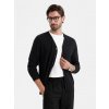 Ombre Monochrome knitted men's viscose cardigan - black čierna L Ombre 5902228989929 Ombre Monochrome knitted men's viscose cardigan - black čierna L Ombre 5902228989929