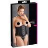 Cottelli Plus Size - saténový korzet (čierny) - 2XL Cottelli Plus Size - saténový korzet (čierny) - 2XL