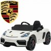 JOKO Elektrické autíčko Porsche Spyder RS 718, Kožené sedadlo, penové kolesá, FM rádio, Lakované, biele JOKO Elektrické autíčko Porsche Spyder RS 718, Kožené sedadlo, penové kolesá, FM rádio, Lakované, biele