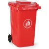 Plastová popolnica na triedený odpad 240 litrov, červená Plastová popolnica na triedený odpad 240 litrov, červená