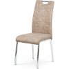 Autronic Moderná JEDÁLENSKÁ STOLIČKA so štvornohou podnožou - krémová látka v dekore kože - 43 x 98 x 57 cm, textil + kov Autronic Moderná JEDÁLENSKÁ STOLIČKA so štvornohou podnožou - krémová látka v dekore kože - 43 x 98 x 57 cm, textil + kov
