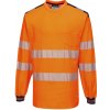 Portwest T185 HI-VIS Reflexné tričko PW3 Fluorescenčno oranžová-Námornícka modrá S