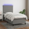Box spring postel s matrací a LED tmavě šedá 90x200 cm textil Šedá 3134686 Box spring postel s matrací a LED tmavě šedá 90x200 cm textil Šedá 3134686