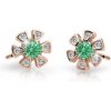 Cutie Jewellery Detské náušnice z ružového zlata C2156-30-X-4 zelená Cutie Jewellery Detské náušnice z ružového zlata C2156-30-X-4 zelená