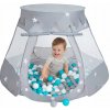 Selonis hrací stan 300 loptičiek Pop Up Ballpit mätová šedá/biela/tyrkysová Selonis hrací stan 300 loptičiek Pop Up Ballpit mätová šedá/biela/tyrkysová