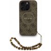 Guess PU Leather 4G Colored Ring Strap MagSafe Zadní Kryt pro iPhone 16 Pro Max Brown GUHMP16XP4GREGSW