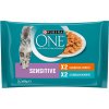 Purina One Sensitive minifiletky s kuřetem a mrkví s tuňákem a mrkví ve šťávě 4 x 85 g Purina One Sensitive minifiletky s kuřetem a mrkví s tuňákem a mrkví ve šťávě 4 x 85 g
