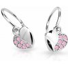 Detské náušnice Danfil srdiečka C2160 z bieleho zlata, Pink, zapínanie brizura Detské náušnice Danfil srdiečka C2160 z bieleho zlata, Pink, zapínanie brizura
