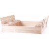 Woody Pieskovisko drevené s krytom, s 2 lavicami, prírodné OLP102110305