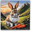 Vymalujsisam.sk Maľovanie podľa čísiel Veselý zajko s mrkvičkou Veľkosť 50 x 50 cm Rám Bez rámu iba zrolované plátno