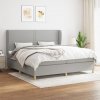 Box spring postel s matrací světle šedá 200 x 200 cm textil Šedá 3128469 Box spring postel s matrací světle šedá 200 x 200 cm textil Šedá 3128469