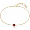 MINET JMG0311RGB17 Jemný zlatý náramok s červeným zirkónom