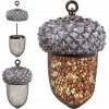 Esschert Design Závesné kŕmidlo pre vtáky Acorn 30 x 13,5 cm kov polyesterová živica sivá