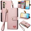 Multifunkčné peňaženkové puzdro Love Zipper Lanyard na Samsung Galaxy S25 Plus 5G - Ružová Multifunkčné peňaženkové puzdro Love Zipper Lanyard na Samsung Galaxy S25 Plus 5G - Ružová