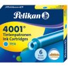 Pelikan 4001 standard - atramentová náplň - 6 ks - nevymazateľný atrament - tyrkysová Pelikan 4001 standard - atramentová náplň - 6 ks - nevymazateľný atrament - tyrkysová