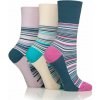 Gentle Grip dámske 3 páry módne ponožky FLOW STRIPE lem bez gumičiek