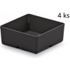 PlasticFuture Set 4 Unite box 11x11x11,2 cm černý PlasticFuture Set 4 Unite box 11x11x11,2 cm černý