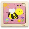 Drevené puzzle pre najmenších Viga 4 ks Včielka - Multicolor Drevené puzzle pre najmenších Viga 4 ks Včielka - Multicolor