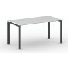 Rokovací kancelársky stôl PRIMO SQUARE, 160x80 cm, čierna podnož, biela Rokovací kancelársky stôl PRIMO SQUARE, 160x80 cm, čierna podnož, biela