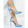 Dámske sandále s vysokým tenkým opätkom - modré - 41 Dámske sandále s vysokým tenkým opätkom - modré - 41