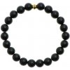 Korálka z chirurgickej ocele s logom Glosery, matný čierny achát Veľkosť korálok: 4mm, Farba korálky s logom: zlatá, Obvod zápästia: iné - uveďte do poznámky Korálka z chirurgickej ocele s logom Glosery, matný čierny achát Veľkosť korálok: 4mm, Farba korálky s logom: zlatá, Obvod zápästia: iné - uveďte do poznámky