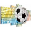 Obraz na plátne viacdielny - OB3831 - Futbalová lopta na múre 170cm x 100cm - S18 Obraz na plátne viacdielny - OB3831 - Futbalová lopta na múre 170cm x 100cm - S18