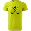 Florbalové hokejky - Klasické pánske tričko vyššej gramáže - S ( Limetková ) Florbalové hokejky - Klasické pánske tričko vyššej gramáže - S ( Limetková )