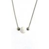 Strieborný náhrdelník s bielou opálovou guľôčkou dĺžka náhrdelníka 42cm Strieborný náhrdelník s bielou opálovou guľôčkou dĺžka náhrdelníka 42cm