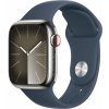 Apple Watch Series 9 GPS + Cellular 45mm Silver Stainless Steel Case with Storm Blue... MRMN3QC/A