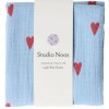 Studio Noos Swaddle zavinovačka Print Medium Blue Hearts