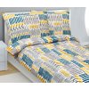 Bellatex krep obliečky Čiarky modrá žltá 140x200 70x90 Bellatex krep obliečky Čiarky modrá žltá 140x200 70x90