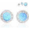 JSB Bijoux Strieborné náušnice Opálky s obťahom Blue zdobené krištáľovými kameňmi Swarovski® JSB Bijoux Strieborné náušnice Opálky s obťahom Blue zdobené krištáľovými kameňmi Swarovski®