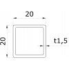 DOPREDAJ profil 20 x 20 x 1,5 x 1000 mm, brúsená AISI 304 DOPREDAJ profil 20 x 20 x 1,5 x 1000 mm, brúsená AISI 304