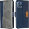 Peňaženkové kožené puzdro Contrast na Motorola Edge 30 Fusion - Modrá a šedá Peňaženkové kožené puzdro Contrast na Motorola Edge 30 Fusion - Modrá a šedá