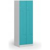 Kovová šatníková skrinka S1 Z, 4 oddiely, 1850 x 600 x 500 mm, cylindrický zámok, zelené dvere Kovová šatníková skrinka S1 Z, 4 oddiely, 1850 x 600 x 500 mm, cylindrický zámok, zelené dvere
