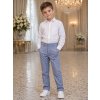 Iný Bledomodré kárované elegantné chlapčenské nohavice Veľkosť: 134 Iný Bledomodré kárované elegantné chlapčenské nohavice Veľkosť: 134