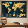 World Maps SVET Deluxe v slovenčine Dark BLUE stieracia mapa sveta + SLOVENSKO 60x90cm