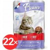 Plaisir Cat kapsička, hovädzie + morka, 22× 100 g Plaisir Cat kapsička, hovädzie + morka, 22× 100 g