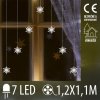 Vianočná led svetelná záclona vonkajšia - záves - vločky - 7 led - 1,2m - teplá biela Vianočná led svetelná záclona vonkajšia - záves - vločky - 7 led - 1,2m - teplá biela