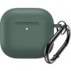 Silikónové puzdro pre Airpods 4 s karabínou - zelené Silikónové puzdro pre Airpods 4 s karabínou - zelené
