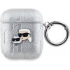 Karl Lagerfeld PU Embossed Karl and Choupette Heads puzdro pre AirPods 1/2, strieborné 57983120864 Karl Lagerfeld PU Embossed Karl and Choupette Heads puzdro pre AirPods 1/2, strieborné 57983120864