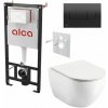 Alcadrain Set modulu do sádrokartonu, WC Urban City, sedátka a tlačítka černá lesk M378 1 set Alcadrain Set modulu do sádrokartonu, WC Urban City, sedátka a tlačítka černá lesk M378 1 set