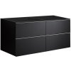 CERANO - Kúpeľňová skrinka pod umývadlo s úchytkou Velora - čierna matná, chrómová úchytka - 138x53x45, 2 cm CERANO - Kúpeľňová skrinka pod umývadlo s úchytkou Velora - čierna matná, chrómová úchytka - 138x53x45, 2 cm