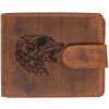 WILD pánska peňaženka s prackou vlk hnedá