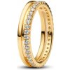 Pandora Pozlátený dvojitý prsteň so zirkónmi Timeless Shine 163799C01