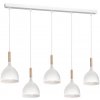 Luminex | Luster na lanku NOAK 5xE27/15W/230V biela/buk | LU3711 Luminex | Luster na lanku NOAK 5xE27/15W/230V biela/buk | LU3711