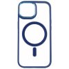 TopQ Zadný pevný kryt Magnetic na iPhone 15 s modrým rámčekom
